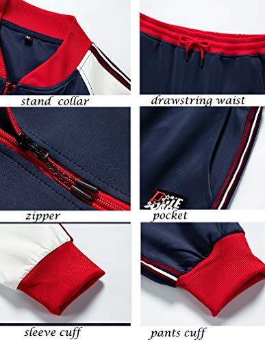 Litteking Men's Tracksuits 2 Piece Outfit Casual Long Sleeve Sweat Suit Set Full Zipper Sports Jogging Suits Blue L #TOP1