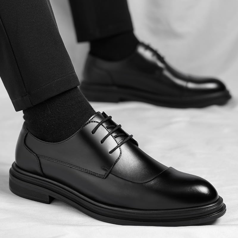 Dress Shoes for Men Black Lace-up Casual Business Oxford Dress Shoes Retro Dress Shoes(6)2