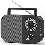 Portable Radio AM, FM, SW, FM Portable Radio, Mains and Battery Powered for Optimum Reception, Built-in Speaker and Headphone Jack for Home/Outdoor/Camping/Emergency use