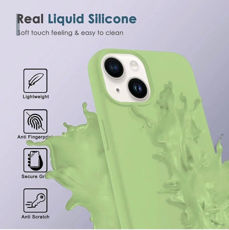 Image of Premium Liquid Silicone Case for iPhone 13 - Slim Full Body Protective Back Cover with Soft Microfiber Lining, Anti-Slip Grip Scratch Resistant Phone Case (Parrot)