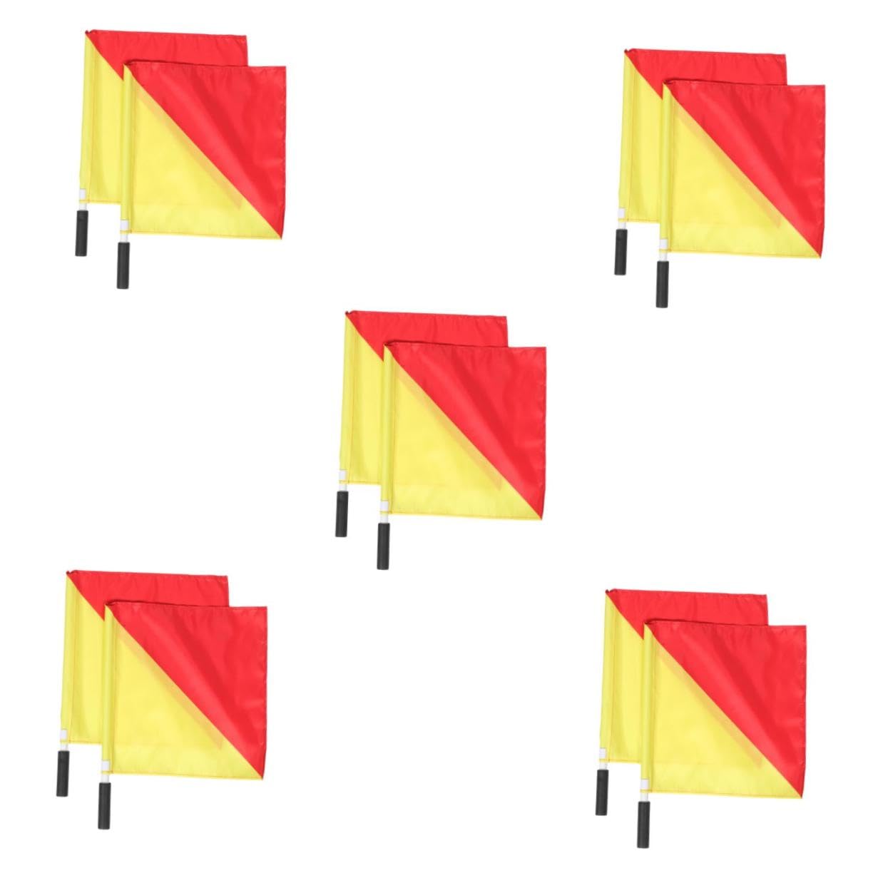 Cabilock Banderas Señalización Seguridad Para Entrenamiento Marino Y Banderas Mano Pvc Rojo Amarillo Para Ejercicios Y Comunicación Naval 2 Piezas X 5