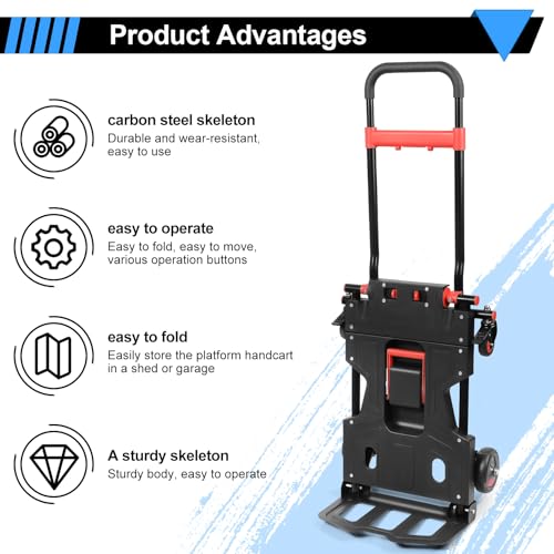 Carretilla plegable con capacidad 150kg y 4 ruedas miniatura 7