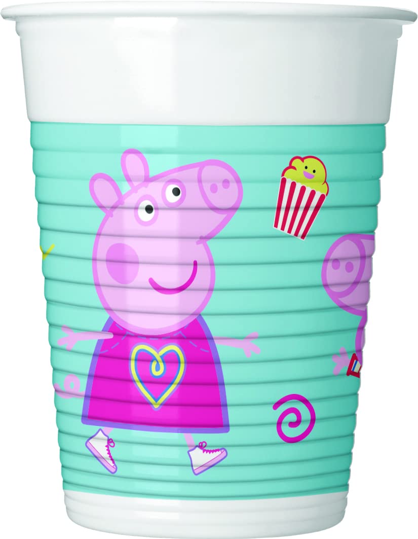 Procos Multicolour - Peppa Pig Messy Play Plastic Cups (200Ml), 8 Pieces, Multicolor, 94244