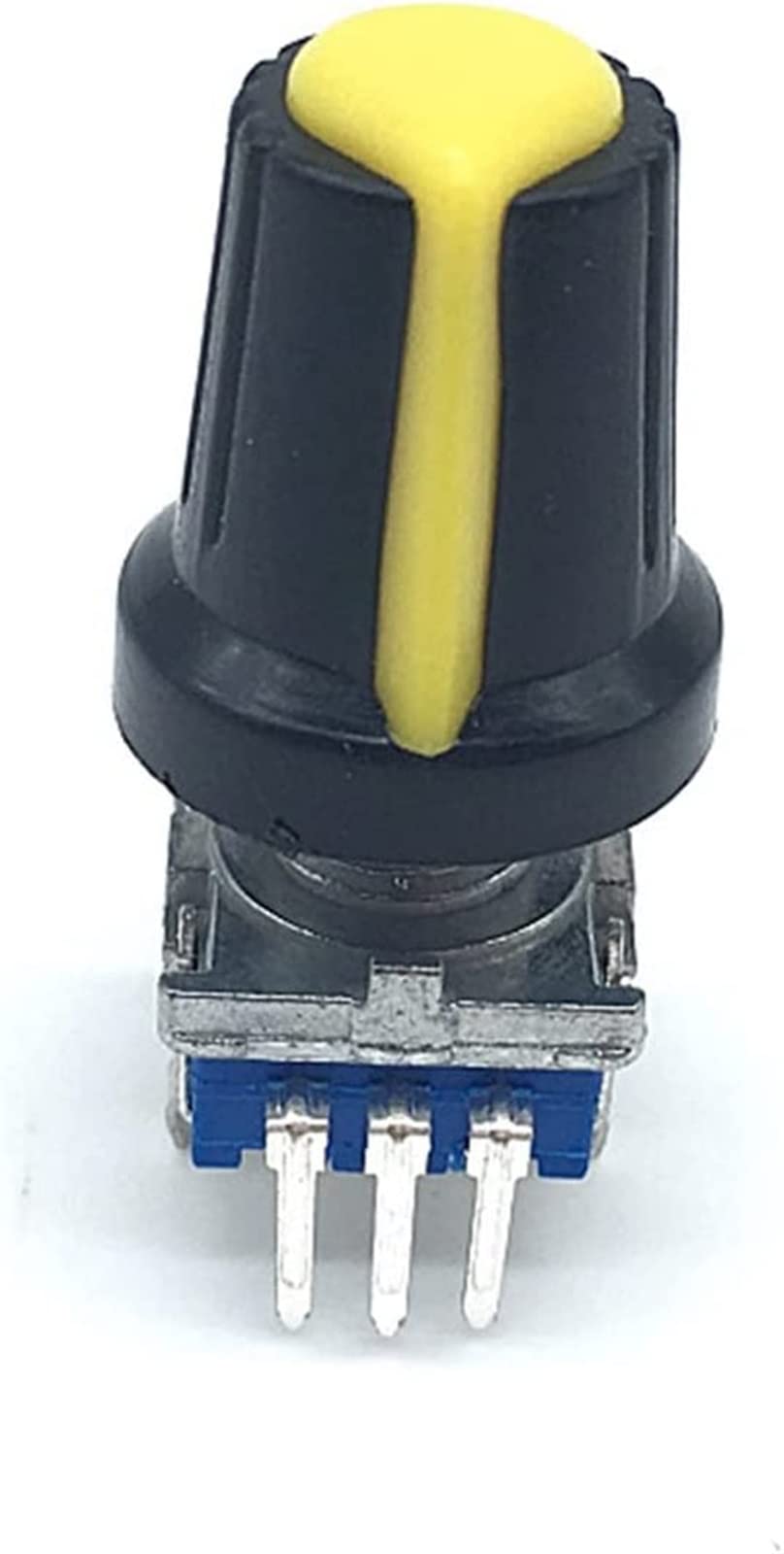 Encodeur rotatif 5 ensembles/lot commutateur de Code d'encodeur rotatif EC11 Audio numérique avec interrupteur à bouton-poussoir 5 broches longueur de poignée 15mm avec bouton ( Color : With Blue Knob