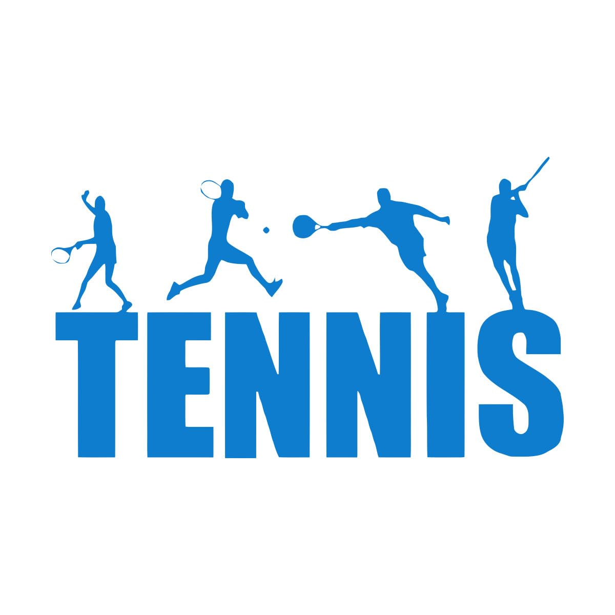 Wall Vinyl Decal Tennis Player Wall Sticker Tennis Logo Wall Art Murals Gym Decor Removable Tennis Wall Decals Small - 42x71cm โ image 1