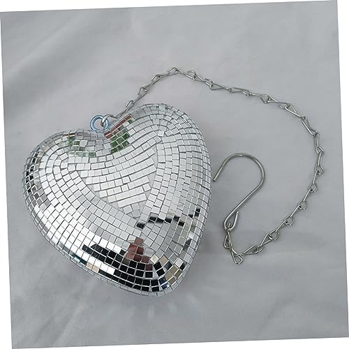 Bola espejada en forma de corazón decorativa para colgar, interior y exterior, para fiestas miniatura 3
