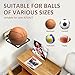 MYKASEN 2PCS Basketball Holder Wall Mount with Wooden Base, Ball Storage Holder Display Rack for Basketball Soccer Volleyball, Boys Sports Accessories Organizer for Player Fans Room Decor(Square)