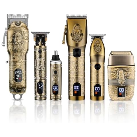 Lanumi Professional Hair Clipper Trimmer 6-Piece Set for Men Electric Shaver Razor Cordless Nose Trimmer Hair Cutting Barber Clippers Beard Trimmer Men’s Grooming Kit Gifts for him Cover