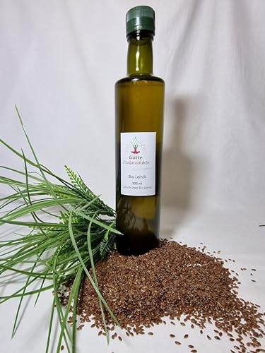Leinöl 0,5 Liter, frisch kaltgepresst aus Bio Leinsamen, naturtüb,nativ Leinöl 0,5 Liter, frisch kaltgepresst aus Bio Leinsamen, naturtüb,nativ