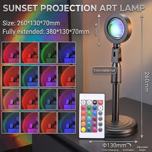 Generic Multicolor Sunset Projector with 360 Rotation & App Control — view 3
