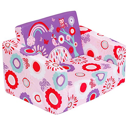 MallBest Kids Sofas Children's Sofa Bed Baby's Upholstered Couch Sleepover Chair Flipout Open