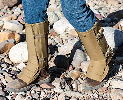 Razer Snake Gaiters with Free Storage Bag - Snake Bite Protection for Lower Legs Used by Men and Women for Outdoor Camping Hiking Walking Hunting (Tan)