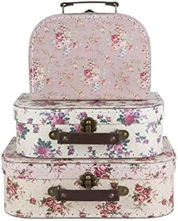 Set of 3 Suitcase Storage Boxes School Home Decor Sass and Belle Various Designs