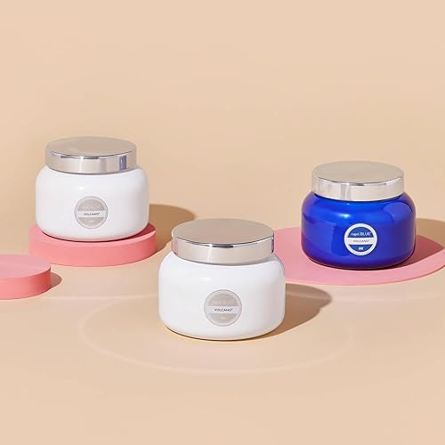 Miniatura 7 de Capri Blue Volcano Velas perfumadas Velas de lujo de tres mechas para el hogar perfumadas con frutas tropicales y cítricos azucarados, mezcla de