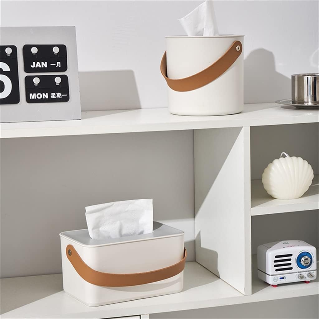 Round Household Tissue Box Square Napkin Storage for Table Top of Tea Restaurant