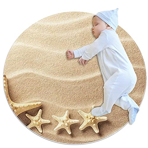 Alfombras infantiles redondas con estampado de playa JDEZ 2