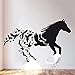 Adesivi murali in vinile adesivi creativi parete di moda fiore creativo allevamento di cavalli cartone animato parete volante camera da letto 87x57 cm