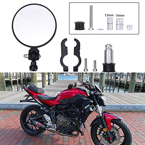 Universal Cnc Motorcycle Foldable 7/8" Handle Bar End Mirrors Rearview Side Round Compatible With Cafe Racer Street Bike Dirt Bike Chopper #TOP3