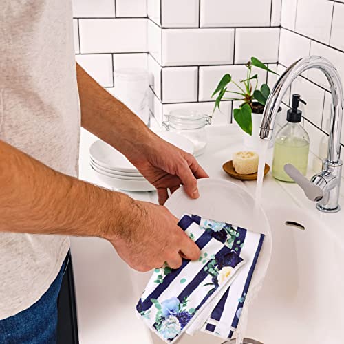 Oudain 4 Pcs Blue Floral Roses Kitchen Towels Wedding Towels For Gifts Modern Quote Kitchen Towels Farmhouse Dish Towers Housewarming Mr Mrs Love Gifts For Women Home #TOP4