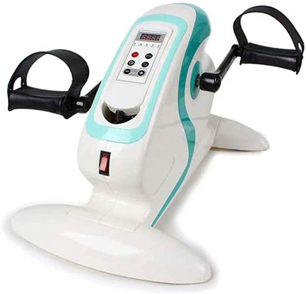 Mini Exercise Bike, Bike Pedal Exerciser, Low Noise Mini Exercise Bike for Legs/Foots Pedal Exerciser, LCD Display, Very Suitable for Home, Office, White