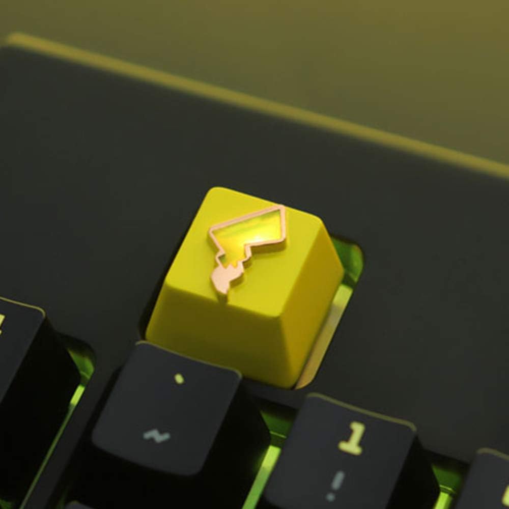 Tail Design Keycaps for Cherry Mx Switch Mechanical Gaming Keyboard Aluminum Alloy Backlight Keycaps Yellow Caps