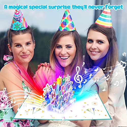 Inpher Birthday Gifts For Women, Pop Up Birthday Cards Blowable Candle Light And Music Happy Birthday Gift Card For 30Th 40Th 50Th 60Th Women Mom, Wife, Sister #TOP6
