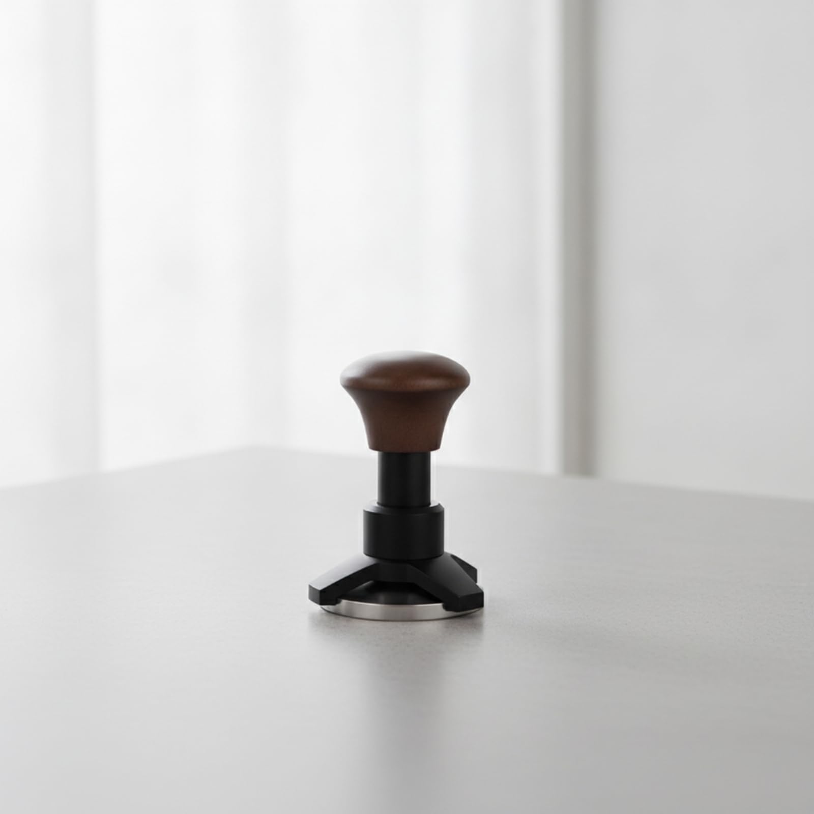Pressino per Ergonomico | Uniforme, Pressacaffè con Manico in Legno, Professionale, Pressacaffè con Base in Acciaio Inox, per, 53MM