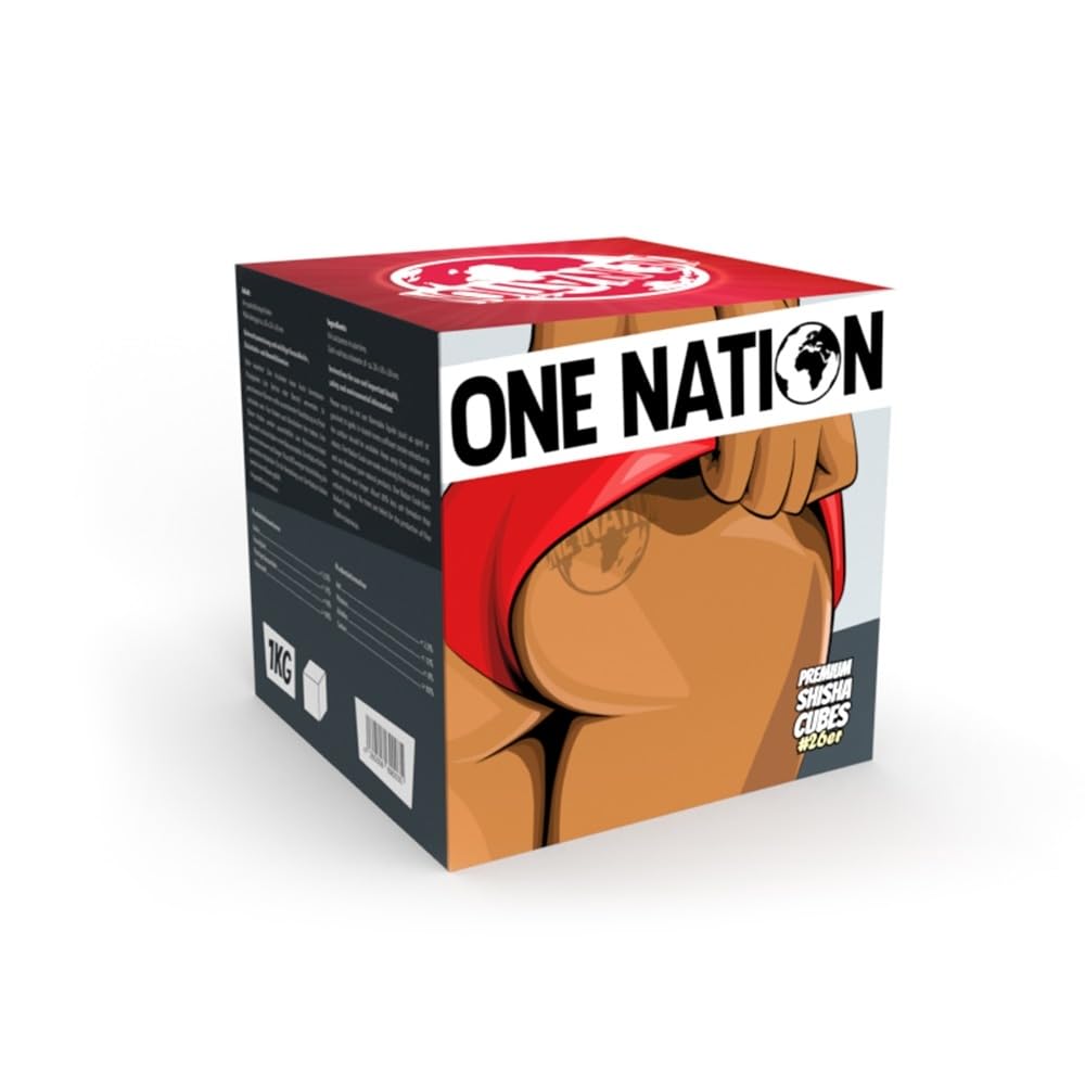 ONE NATION | Premium 26 węgielków kokosowych do sziszy, węgiel naturalny, Hookah Charcoal Shisha ze 100% misek kokosowych – maks. czas palenia 120 minut | wysoka temperatura | bez smaku własnego i