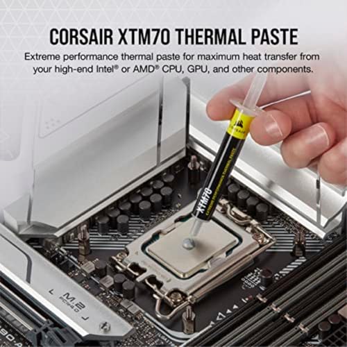 Image of Corsair XTM70 Extreme Performance Thermal Paste, 3g for Intel & AMD Processors up to 250W+ TDP - Low Viscosity, Easy Application, Three Included Cleaning Wipes and Applicator Kit for Desktop