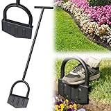 Lilyvane Heavy-Duty Manual Grass Edger 41 Inch – Half Moon Lawn Edger Tool with Wide Footplate, Steel Border Edger for Landscaping, Garden Edging, Trench Digging & Irrigation Cable Burying