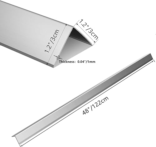 Miniatura 9 de Protectores de esquina de metal de aleación de aluminio, 12 protectores de esquina de pared de 2 x 2 x 48 pulgadas, decoración de esquinas de pared,