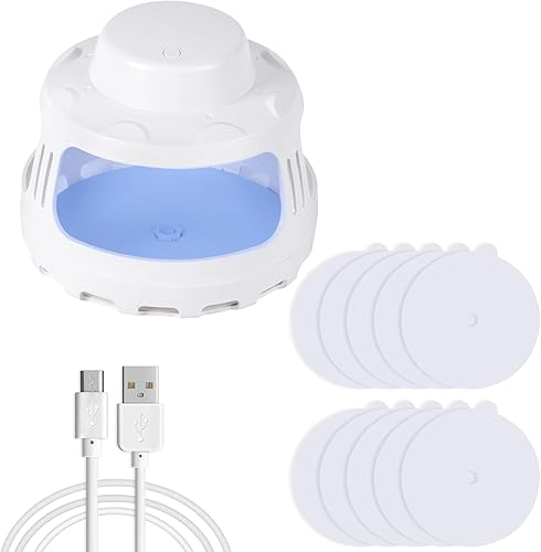 Trampa para pulgas para el hogar, trampa eléctrica de plagas para interiores con 10 recambios de tablero adhesivo, trampa de luz nocturna para