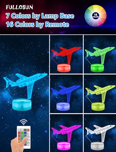 Lámpara de noche avión con control remoto 16 colores miniatura 2