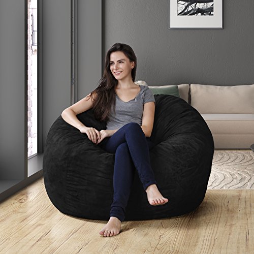 Original Panda Sleep XL Bean Bag in Comfort Suede, Black Onyx (4Foot