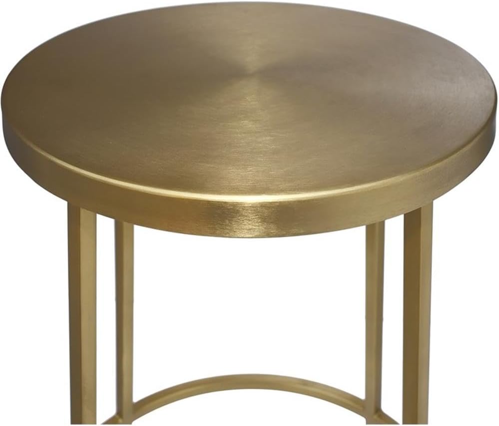 Meridian Furniture 950Gold Tyson Collection Modern | Contemporary Iron Stool, Brushed Gold Finish, Bar Height