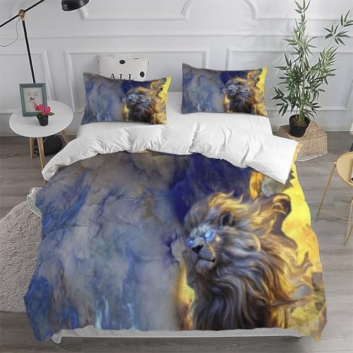 Housse de couette Super King imprimé 3D avec fermeture éclair et microfibre dense