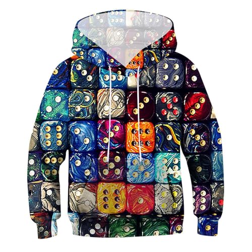Generic Kids Tie Dye Sweatshirt Boys Girls Hoodie Boy Teen Cartoon Print Tops Sweatshirts Kids for Children (Blue, 11-12 Years)