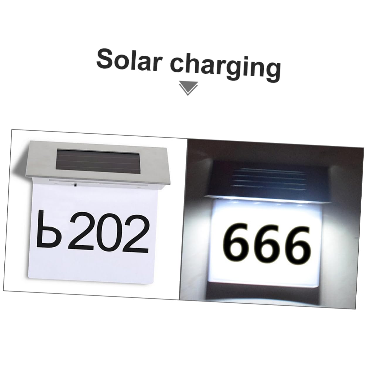 Holibanna 2 Pezzi Di Luce Solare Per Porta Numeri Civici Luce Solare Per Casa Indirizzo Retroilluminato Lampada Da Parete Lampada A Induzione Luce Per Porta
