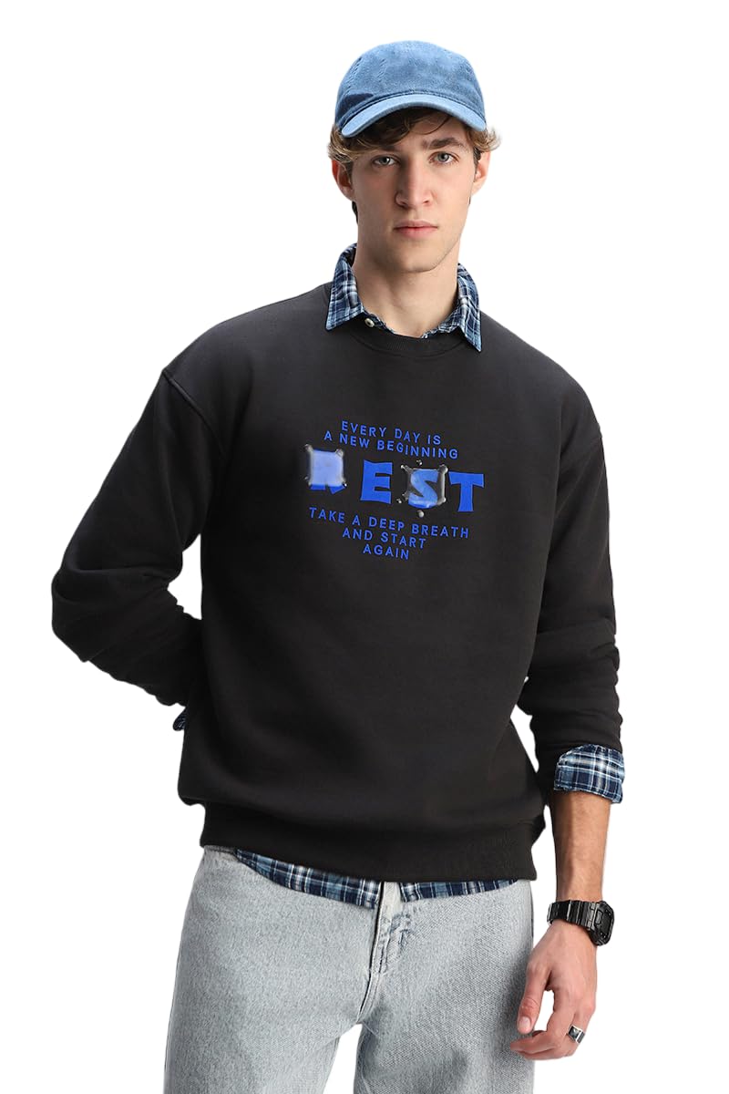 snitch Men's Sweatshirt | Graphic Print Crew Neck with Drop Shoulder & Full Sleeves | Soft Cotton Blend Pullover for Everyday Casual Wear & Men's Winter Wear-picture-23