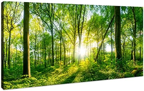 JUFENGART Green Forest Canvas Wall Art Decor Tree Filled Print Photograph Large Decorative Painting for Living Room Kitchen Bedroom Office Modern Home Artwork 20 inches x 40 inches