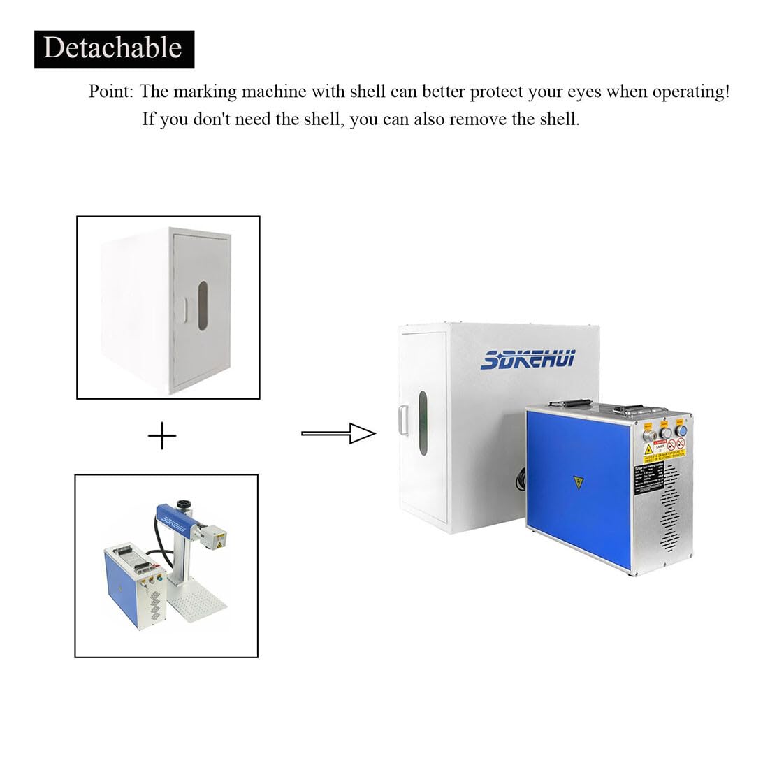 Graveur Laser Métal laser Fibre Machine à Graver Laser Fiber Laser Decoupe avec Autofocus Raycus 1064nm 220V précision 0.01mm pour Métal Bijoux Cuivre Aluminium Acier Fer Etc.(50W Area 300 * 300mm)