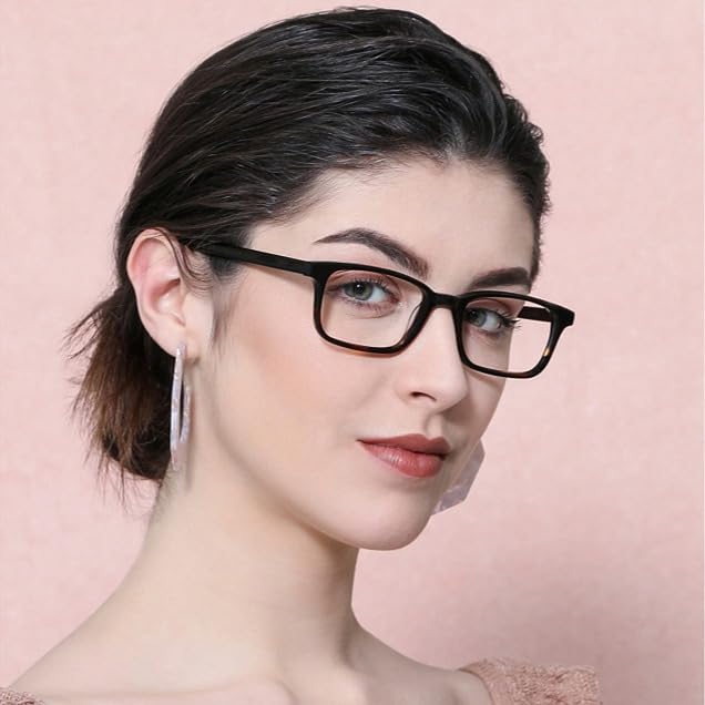 Image of John Jacobs Full Rim Rectangular Shape Blu Cut & Antiglare Zero Power Computer Eyeglasses For Men & Women | Medium | JJ E10005
