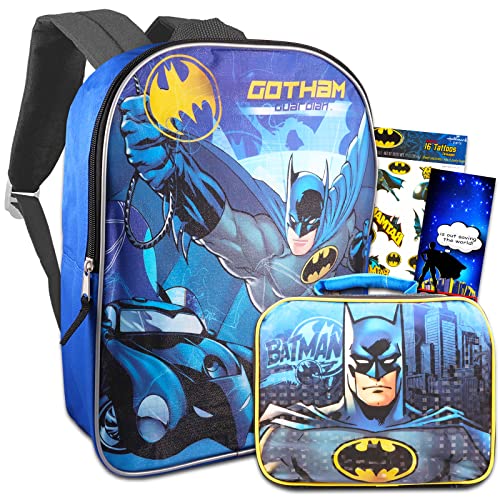Fast Forward Batman Backpack With Lunch Box Set - Batman Backpack For Boys 4-6, Batman Lunch Box, Stickers, More,Batman Backpack For Kids #TOP24
