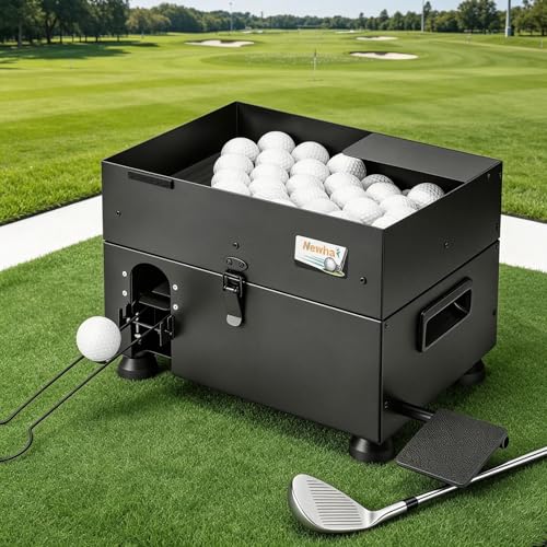 LAMAGLIERIA DI PRECISIONE - COSTRUITO PER DURARE: Realizzato in lamiera sagomata di precisione per una maggiore stabilità. Questo distributore automatico di palline da golf è certificato per resistere a una caduta da 0,5 m (1,64 piedi) – prestazioni affidabili partita dopo partita