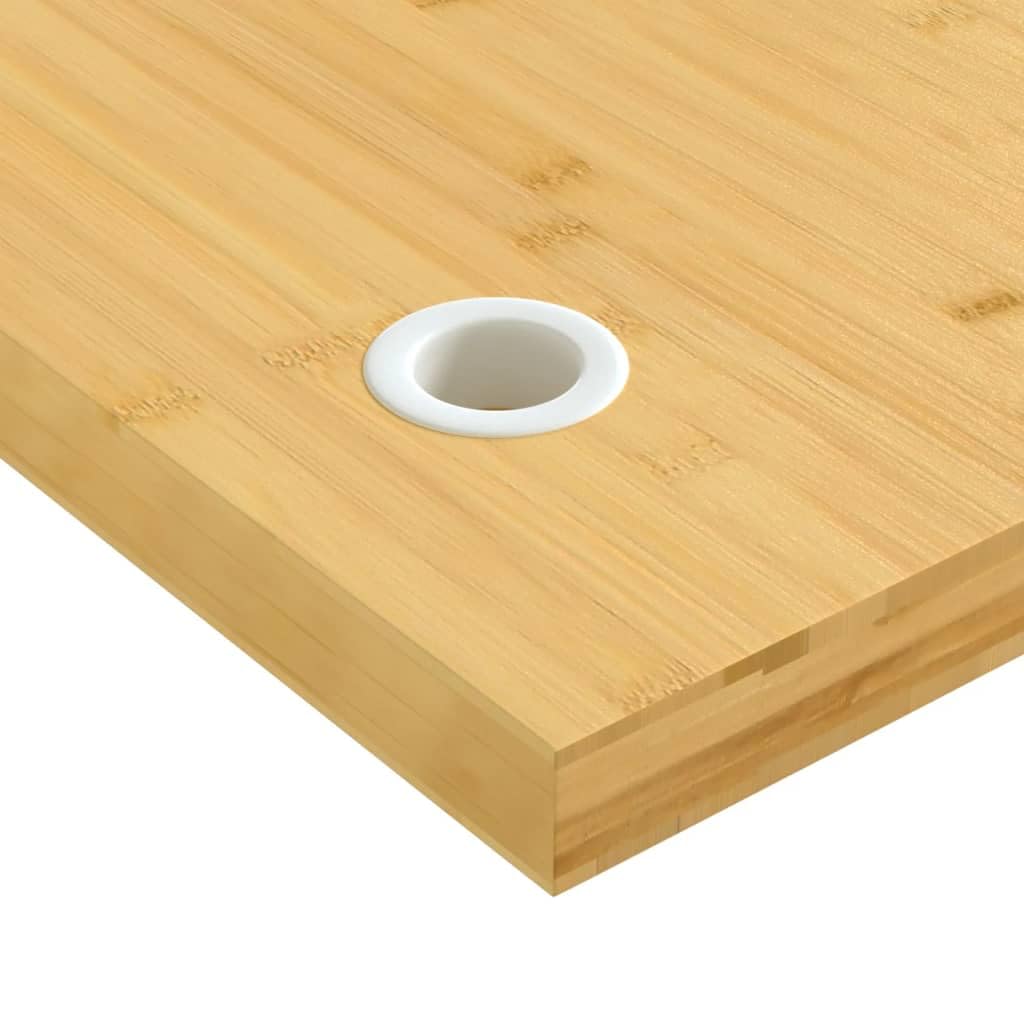 Schreibtischplatte Bambus 110x55x4 cm mit Kabelloch, vielseitig als Schreibtischzubehör, Ablage, Kabelmanagement für Büro und Homeoffice ergonomischer Arbeitsplatz