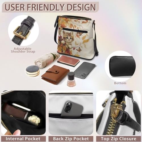 Image of Leather Purses for Women, Leather Hobo Bags for Women Travel Sling Purse Triple Zippered Pockets Shoulder Bag