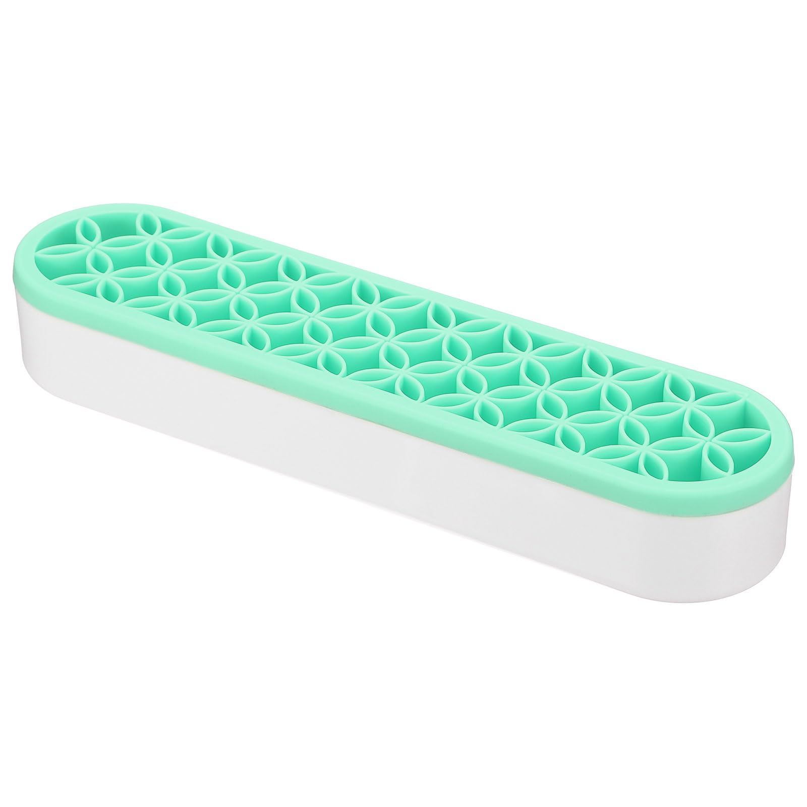 PATIKIL Diamond Painted Pen Holder, Silicone Makeup Brush Holder Multi-Purpose Cosmetic Storage Box Desktop Organizer for Art Craft, Green