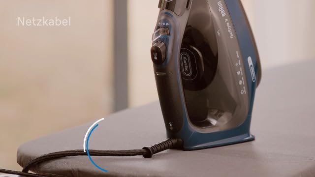 Bild 6 - Braun TexStyle 9 SI9682 DB Dampfbügeleisen mit FreeGlide 3D Technologie, Vertikaldampf, Anti-Tropf-Funktion, Selbstreinigungsfunktion, 330 ml Einfüllöffnung, 260 g/min, 3200W, Dunkelblau