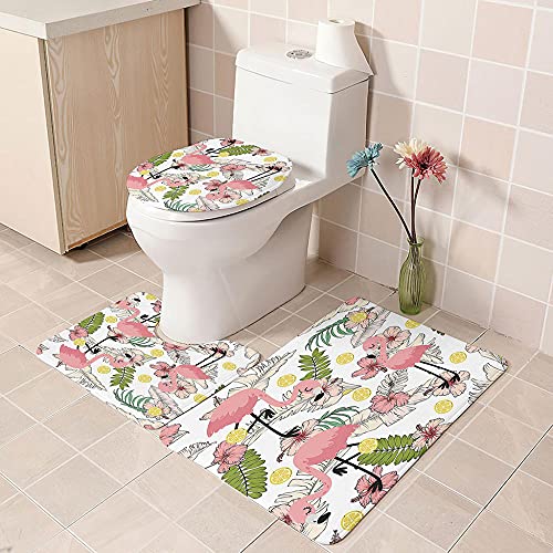 ZDDWLDL 4-Teilig Duschvorhang Set Mit Rutschfesten Teppichen Toilettendeckel Und Badematte Wasserdicht Farbfest Schimmel… – Bild 5