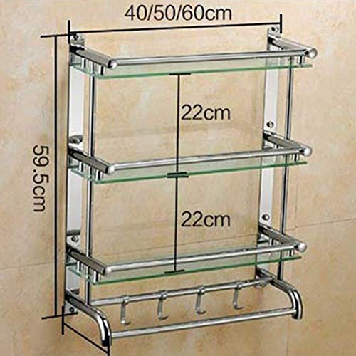 Étagère de rangement rectangulaire de 50cm avec porte-serviettes